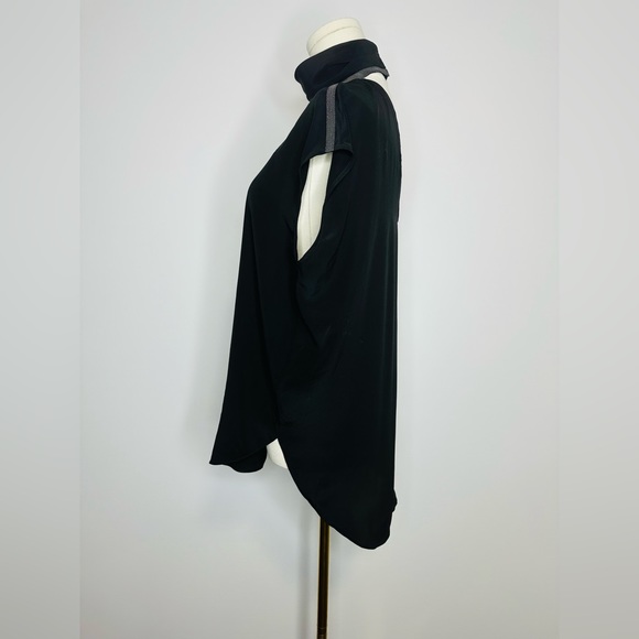 Brunello Cucinelli Draped Silk Mock Neck Blouse - Picture 7 of 12